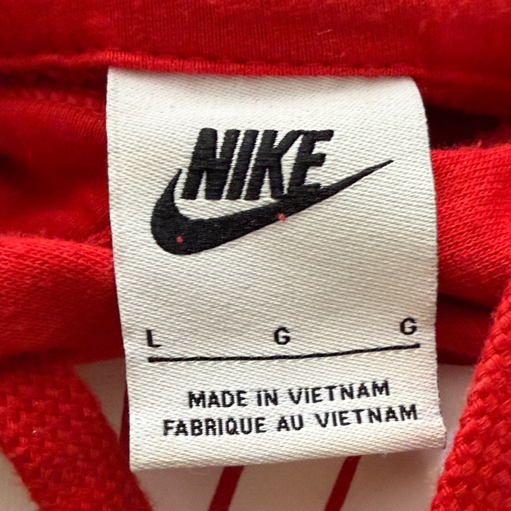 Nike Red Cropped Hoodie with White Swoosh - Picture 10 of 10